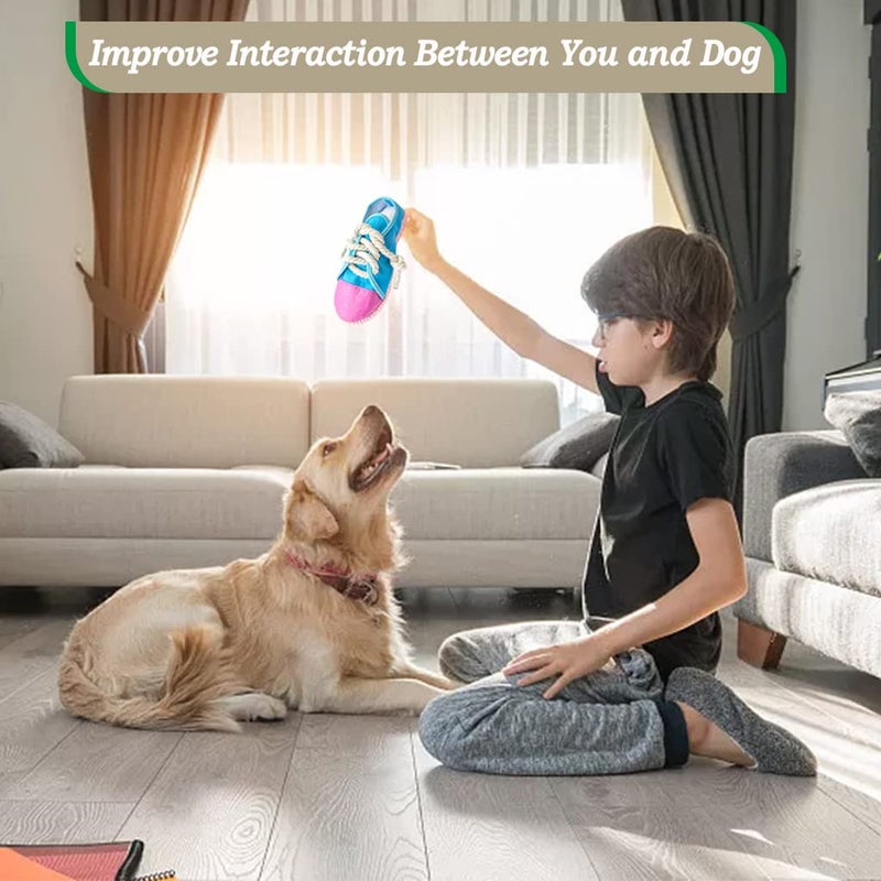 IFOYO Durable Squeaky Dog Chew Toy Safe Mini Sneaker Shape Interactive Pet Toy for Puppies, Small, Medium Dogs, Cats, Rabbits and Small Animals - Image 5